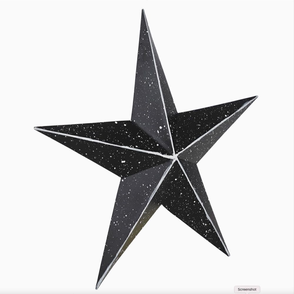 Farmhouse Metal Black Speckled 12 inch Star Country Primitive Rustic Charm - Picture 4 of 4